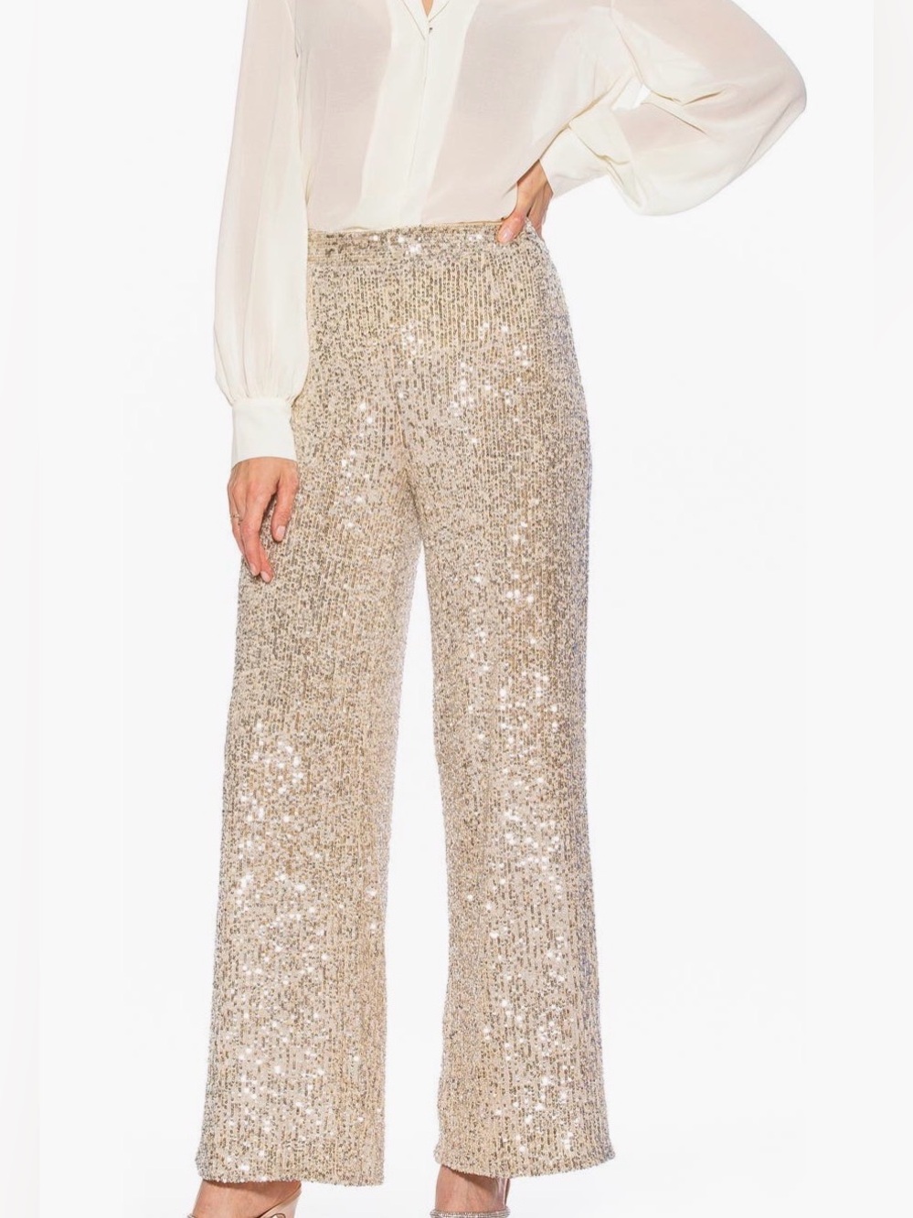 Alexia Admor Illy Wide Leg Sequin Pants